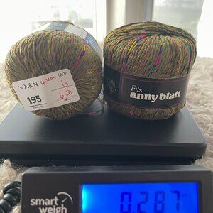 YARN 195 FILS ANNY BLATT ANTILLES 50G 98YDS 100% ACRLYIC 2 YARN BALL LOT
